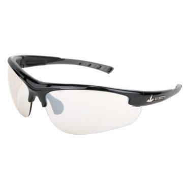Dominator™ 2 Series Safety Glasses with Indoor Outdoor Clear Mirror Lenses Black Glasses with Gray TPR Temples Comfortable TPR Brow Guard
